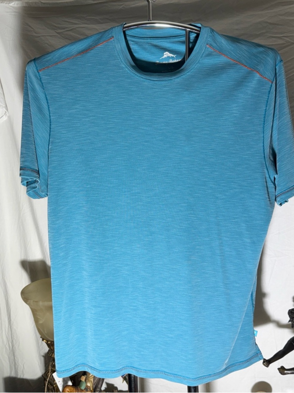 Tommy Bahama Teal-Blue Short-Sleeve Performance Shirt